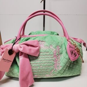 Juicy Couture Retro Green Juicy Tale Bowlers Tote